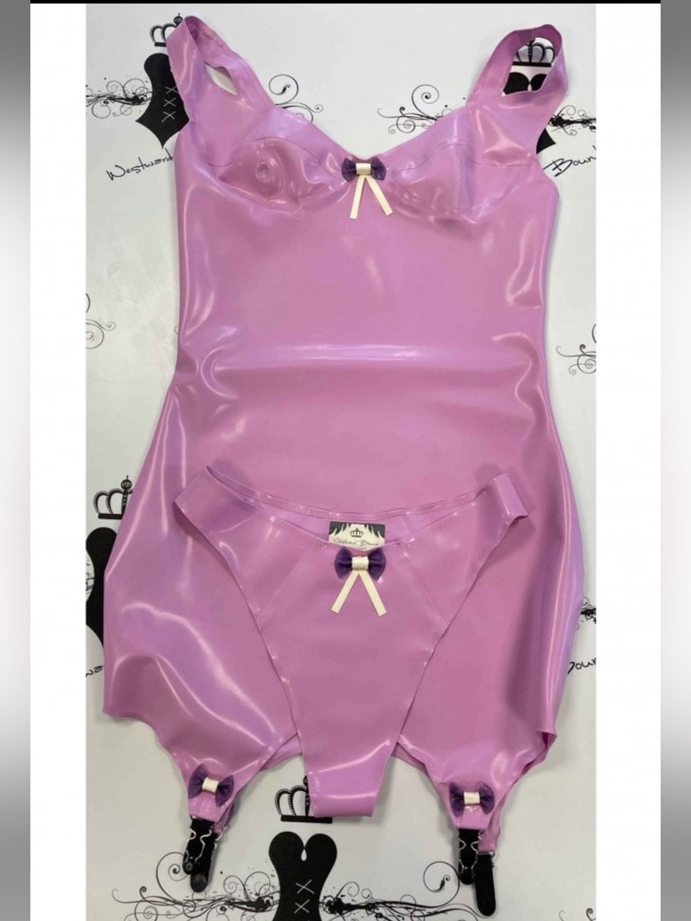 Brand New Westward Bound Suspender Latex Dress with Thong